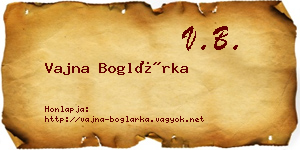 Vajna Boglárka névjegykártya